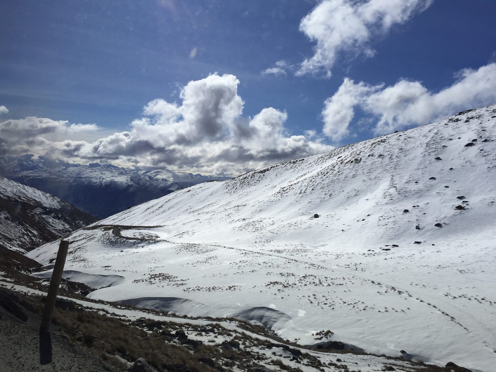 Snowy South Island mountain road